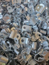 100 Cable or coaxial Clip Metal R Type Clamp for round cable, RG6, Ground wire