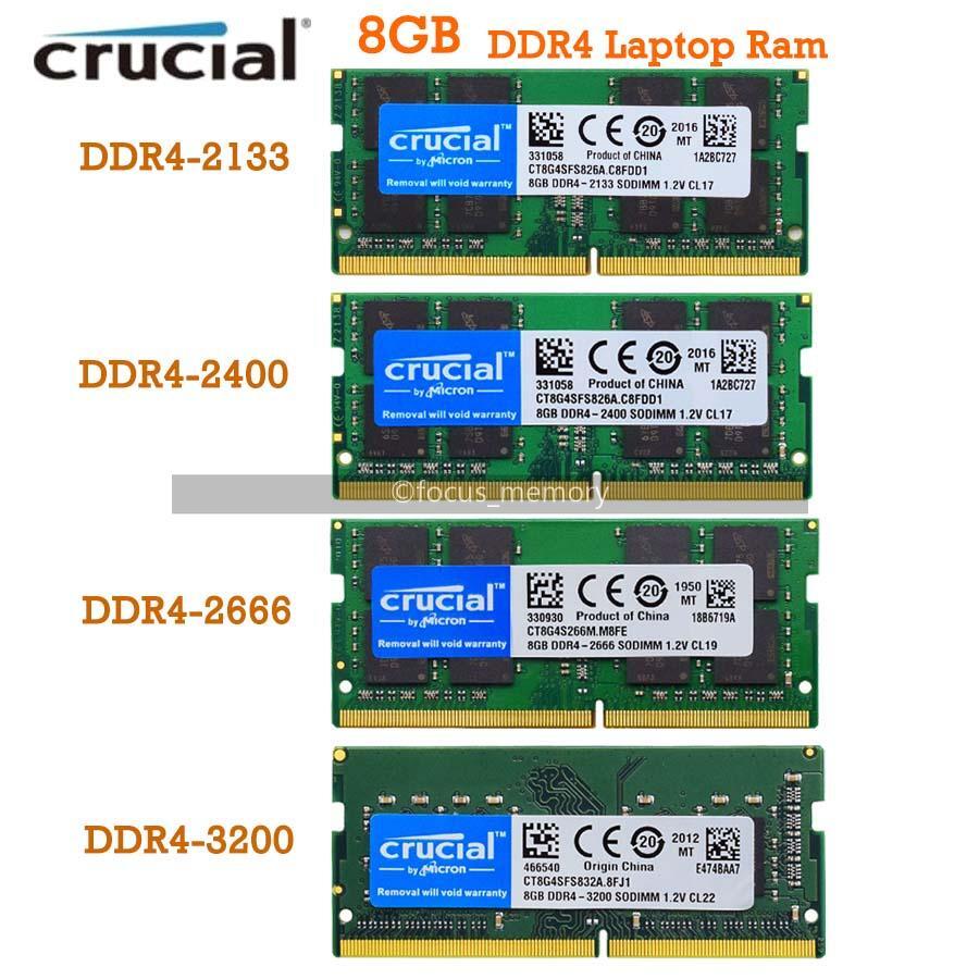 Crucial DDR4 2133 2400 2666 3200 MHz 8 GB SODIMM 2Rx8 260Pin