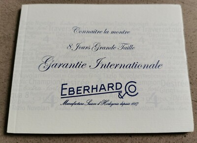 Eberhard & Co. Vintage Garantieheft blank 8 Tage Große Größe Modell