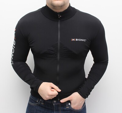 X-Bionic Men's Beaver Full Zip Track Top Jacket Size L Black