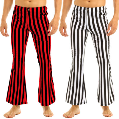 flared striped trousers