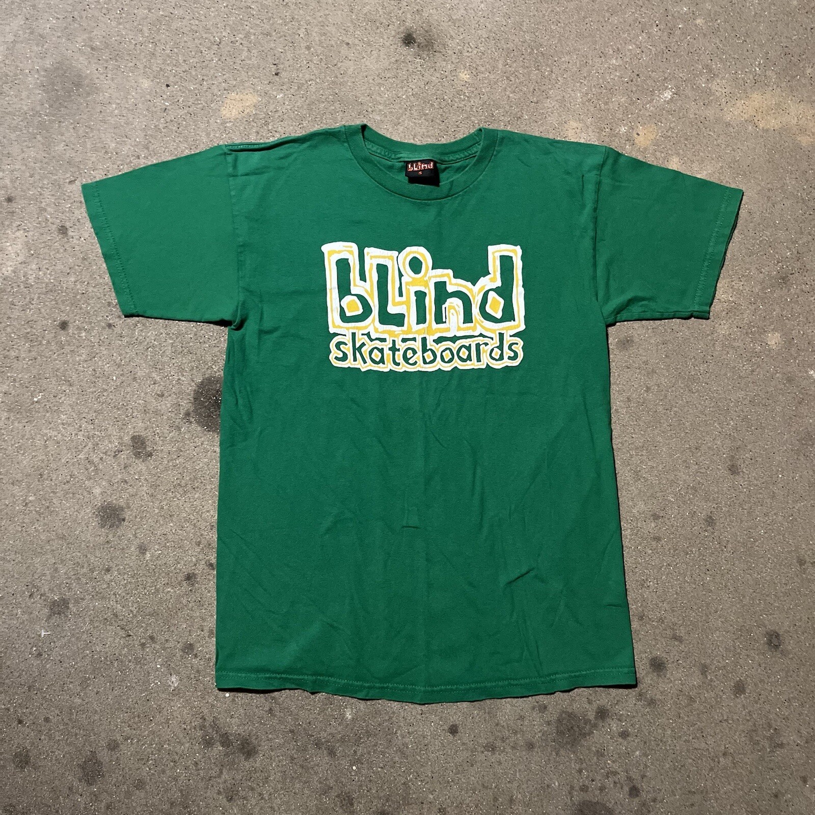 Vintage Mens Blind Skateboards Logo T Shirt S Green 9… Gem