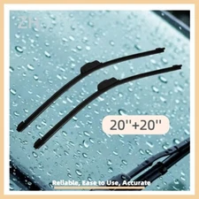 Pair Windshield Wiper Blades J-hook Quality 20" & 20" Inch Bracketless Frameless