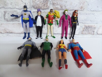 Sammlung 9 DC Comics NJ Croce Biegefiguren Batman 1966 TV Serie Superman