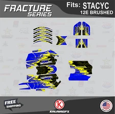 Graphics Kit for  STACYC 12E Brushed Electric Bike Fracture-blue