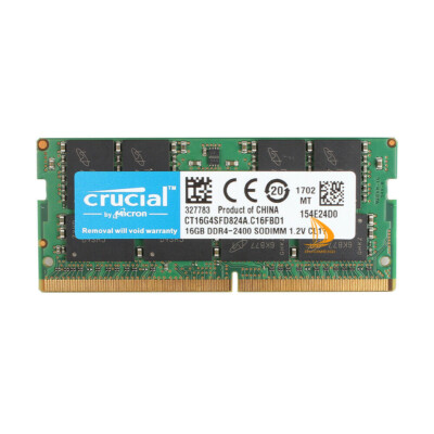Crucial 16GB 2RX8 DDR4-2400T 2400Mhz PC4-19200 SO-DIMM Laptop
