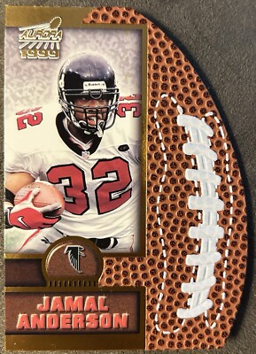 1999 Pacific Aurora Die Cut Leather Bound Jamal Anderson #2 Atlanta Falcons D6