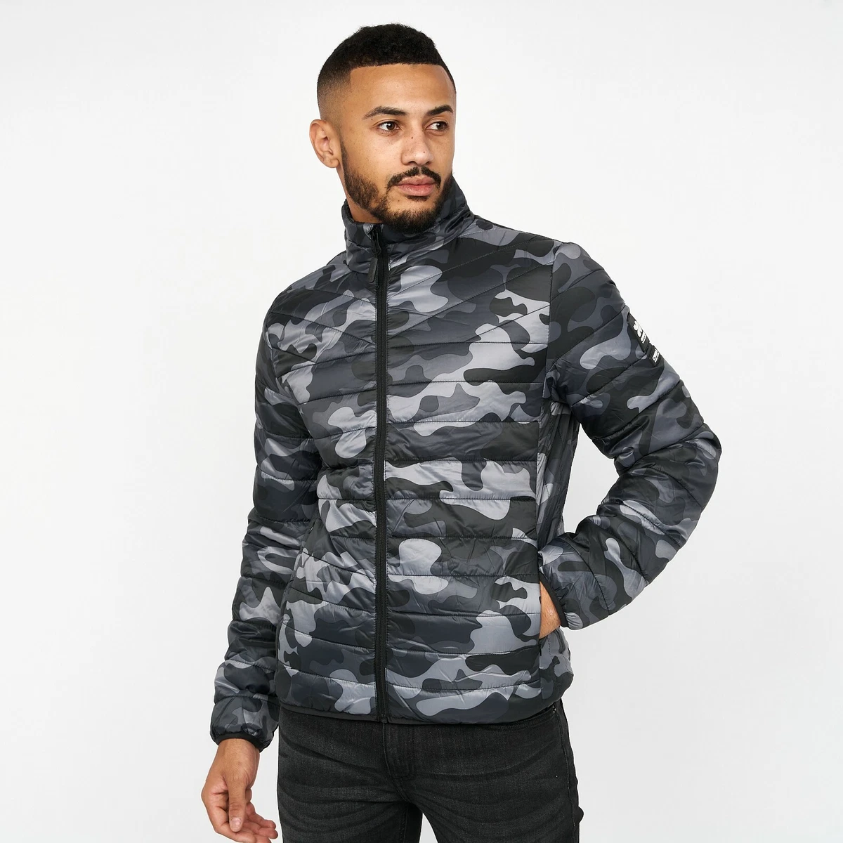 Mens camo bubble jacket clearance