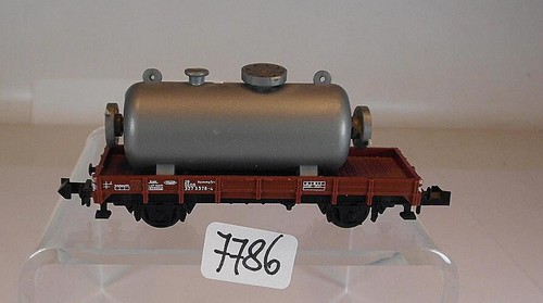Minitrix Spur N 1/160 Güterwagen Niederbordwagen beladen 2-achsig der DB #7786 | Zustand: Gebraucht