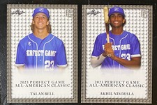 Talan Bell Akhil Nimmala 2023 Leaf Perfect Game RC Lot All American🔥🔥