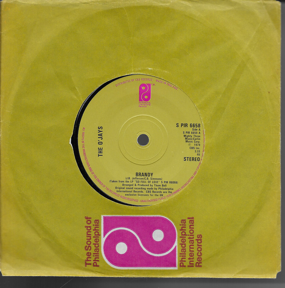 The O'Jays "Brandy / Take Me To Stars " 7" Vinyl Northern Soul