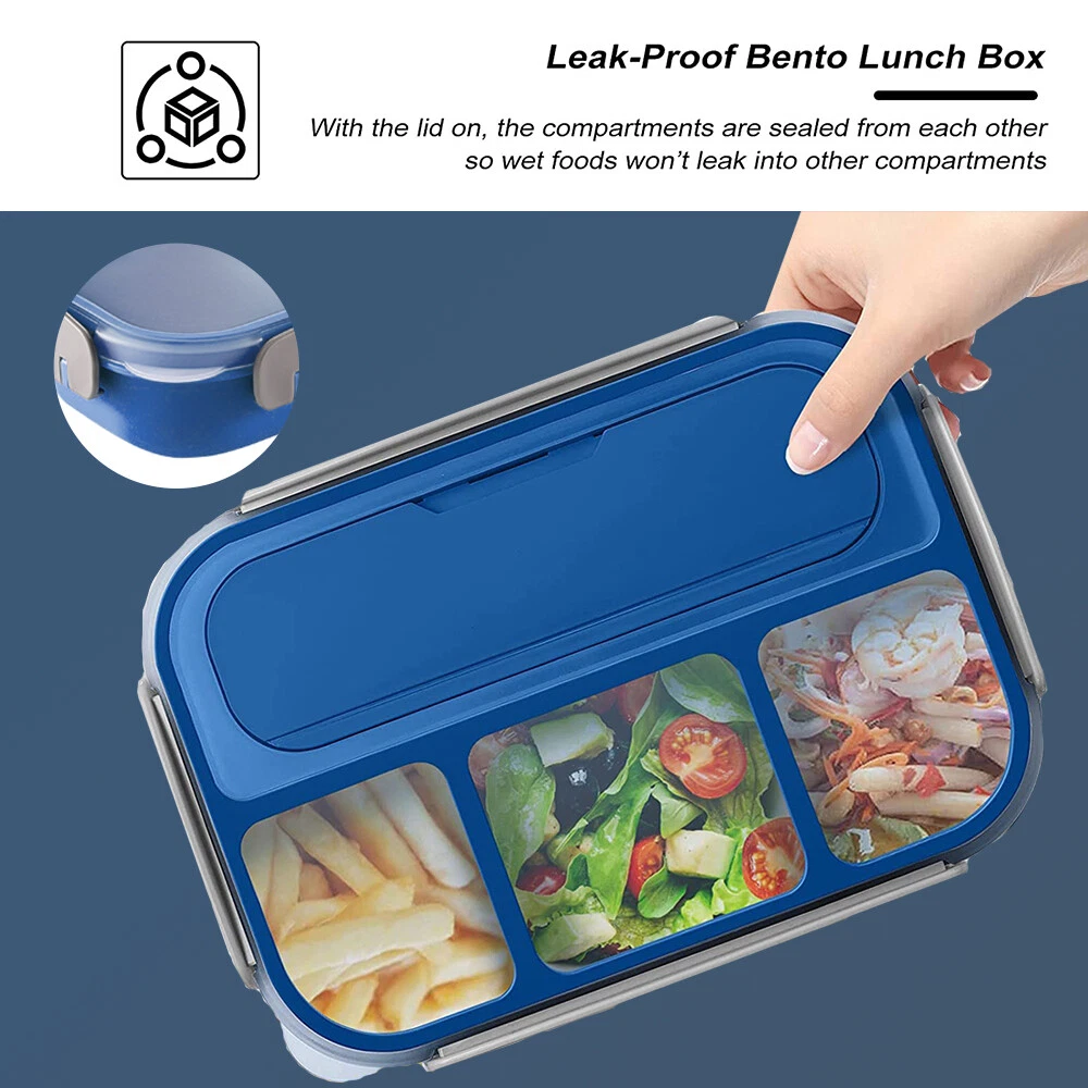 Bento Box Adult Lunch Box 4 Compartments Containers for Adults Kids with Utensil