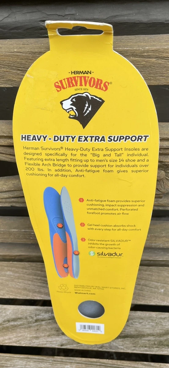 Herman Survivors Heavy Duty Extra Support Insole Men s 8 14