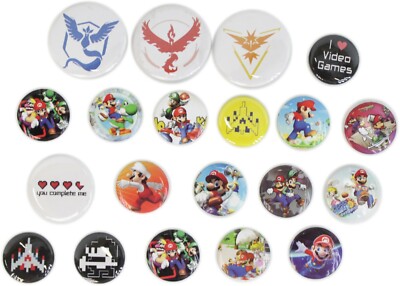 Video Games Buttons Pins Badges 20 DESIGNS Mix & Match Gifts 