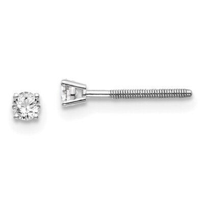 Ohrstecker 2,4 mm 14 Karat Weißgold 0,10 kt SI3 G-I Diamant Faden On/Off