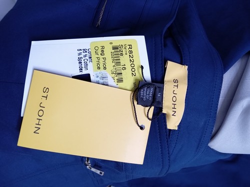 NUOVO PANTALONE ABITO ST. JOHN BLU TAGLIA 16 (MARINE) - Foto 7 di 18