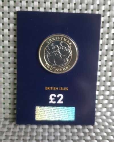 2020 FATHER CHRISTMAS in Sleigh Gibraltar  £2  Coin BUNC NEW  - Picture 1 of 3