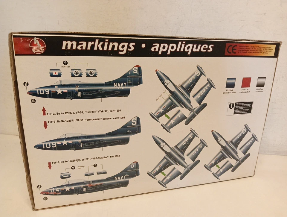 Hobby Craft F9F 2/-3 Panther Korea War Hc1421 1/48 Kit Montaggio-Y2-A37 - Immagine 4 di 4