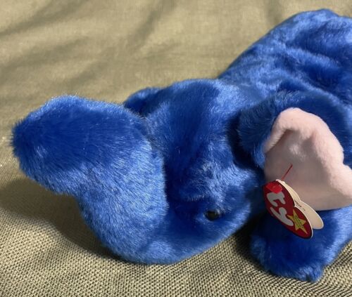 NWT vintage 1998 “PEANUT” TY BEANIE BABY (17”) ROYAL BLUE PLUSH ELEPHANT retired - Picture 3 of 14