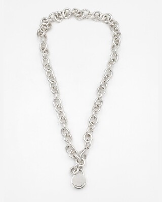 Tiffany & Co 1837 Round Padlock Lock Sterling Silver Chain Link