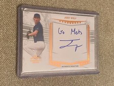 JOSH WOLF 2019 LEAF TRINITY INSCRIPTION AUTOGRAPH METS GUARDIANS GIANTS