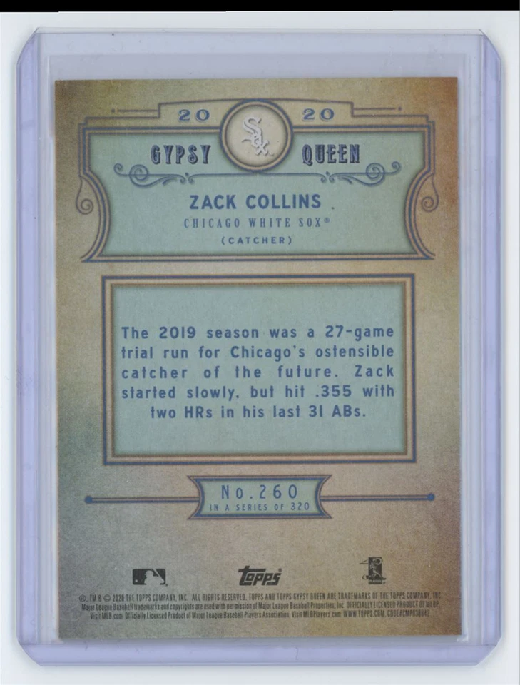2020 Topps Gypsy Queen Zack Collins Chicago White Sox #260 - Image 2 of 2