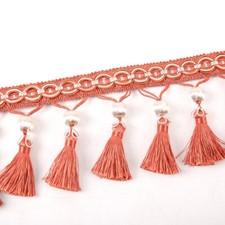 UK 1m Beads Tassel Curtain Trim Retro Fringed Edge Decor for DIY Sewing Ethnic