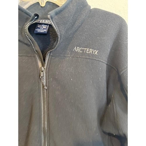 Arcteryx Polartec Fleece Jacket Full Zip Mens Sz Large Black Pocket Jacket - Picture 2 of 6