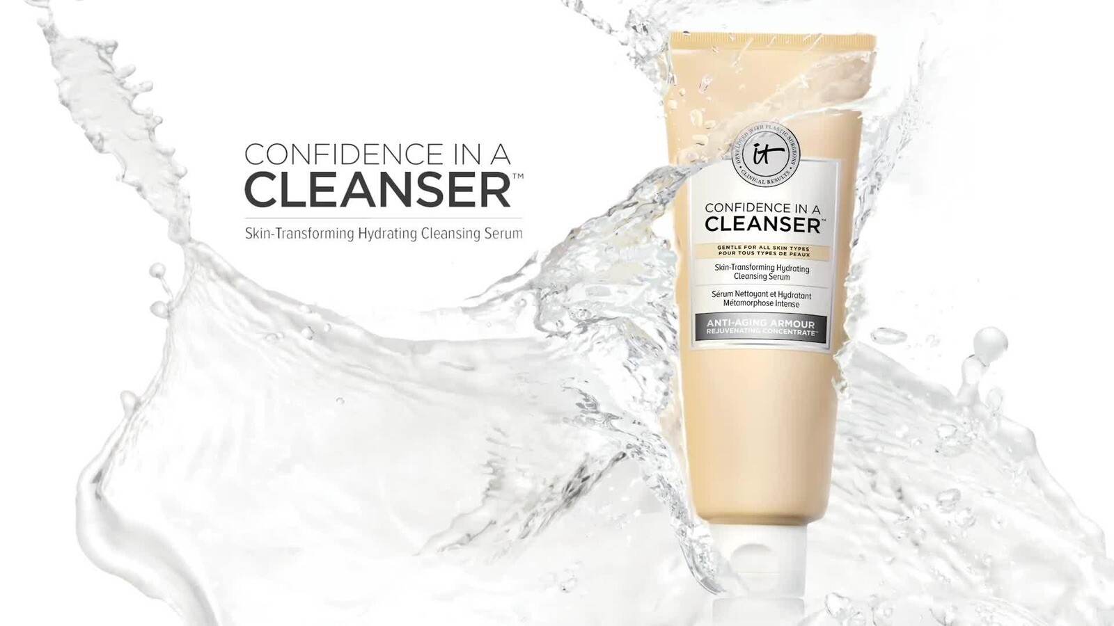 It Cosmetics Confidence In A Cleanser Hydrating Cleansing Serum, 5 oz-NEW/SEALED