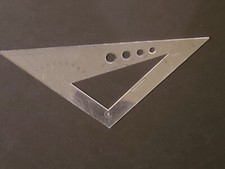 Clear 6" Inch Drafting Triangle Circle Radius Made In USA Template 30 45 Degrees