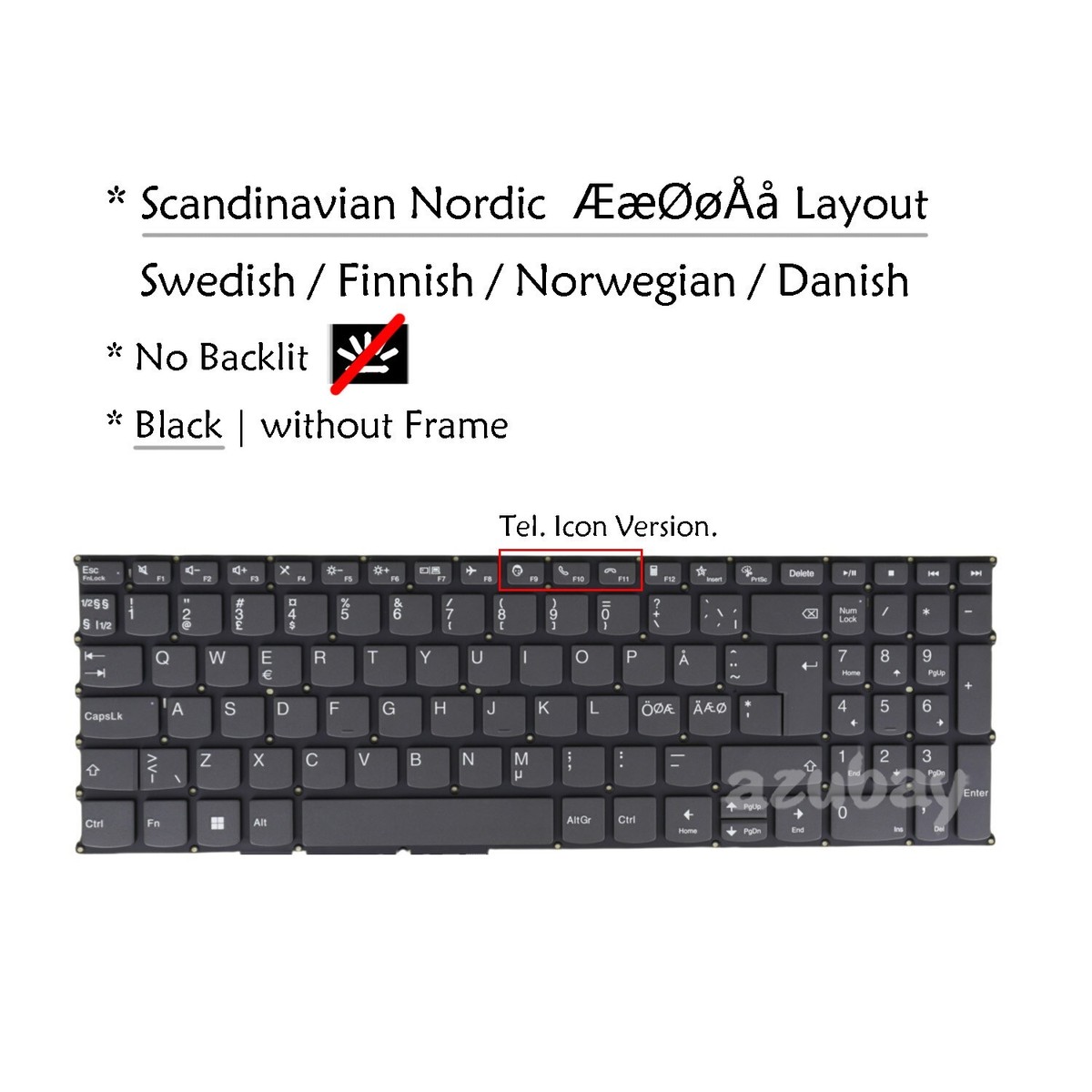 Nordic Finnish SD Keyboard For Lenovo IdeaPad 5 2-in-1 16AHP9