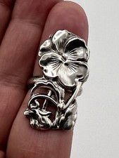 Vintage Modernist Sterling Silver 925 flowers Ring Size 6