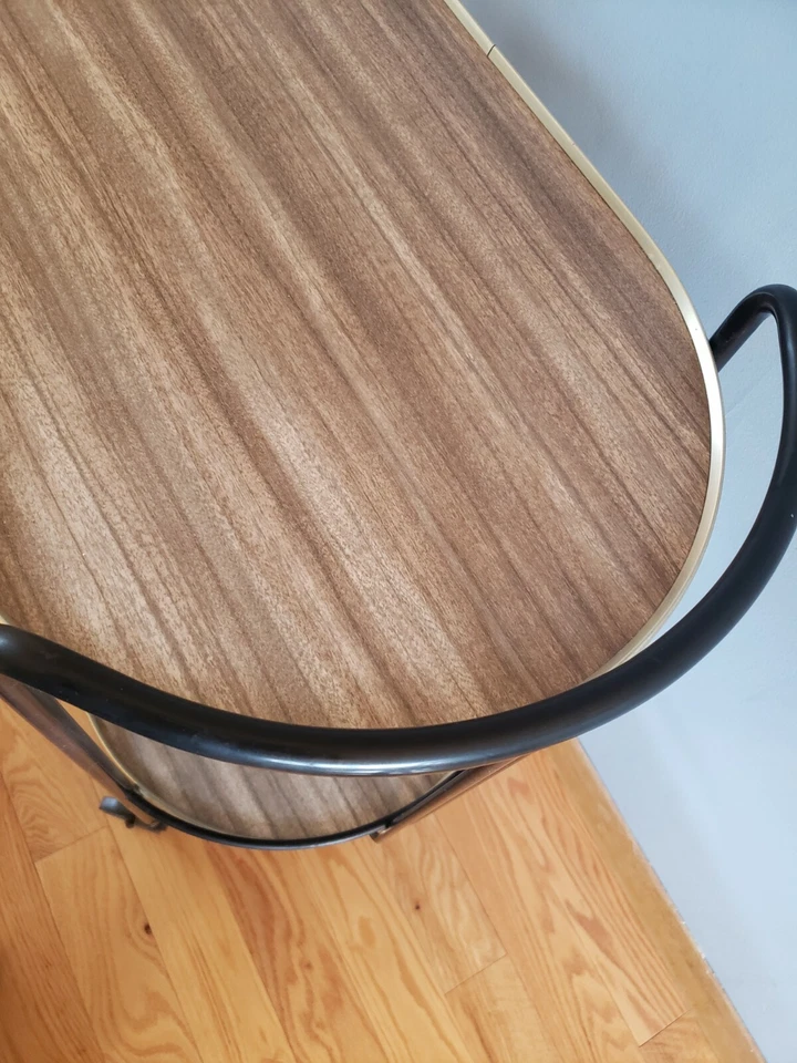 Carro de licores Howell vintage para servir rodante mediados de siglo moderno bar metal formica Foto 3 de 4