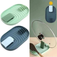 Pot Lid Holder Spoon Rest Silicone Spoon Rest Kitchen Utensil Holder Foldable