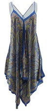 Zara Blue Paisley Midi Dress - Size Medium