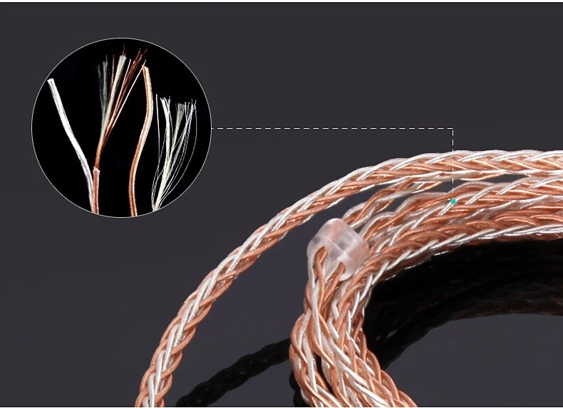 8-core braid Audio Cable For Final E5000 E4000 A8000 B1 B2 B3 MAKE1 2 3 Earphone - Image 4 of 4