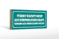 Holzschild Spruch 27X10 Cm StäRke WäChst Aus Willen Holz Deko Schild Wooden Sign