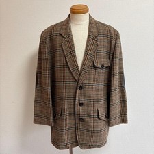 I.S. Issey Miyake Tweed Wool 3B Jacket Leather Elbow Patch Men's Size 9 FD AHA