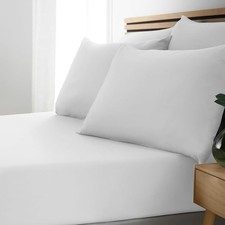 Image of Catherine Lansfield So Soft Easy Iron Double Fitted Sheet White 135Wx190Lx28D cm