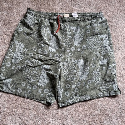 Panama Jack Mens Green Swim Trunks Board Shorts Mesh Lined Pockets Size Large