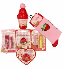 Strawberry Shortcake 6 Pc Lot Lip Butter, Balm, Scrub, Glosses, Body Wash, Socks