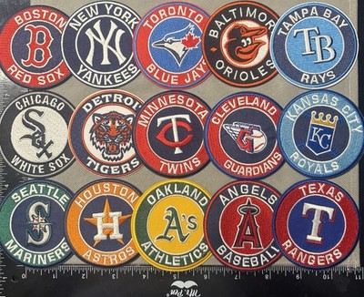 * 30 LOT * ALL MLB TEAMS LOGO 3'' ROUND IRON ON PATCHES + MLB LOGO SHIPS FREE