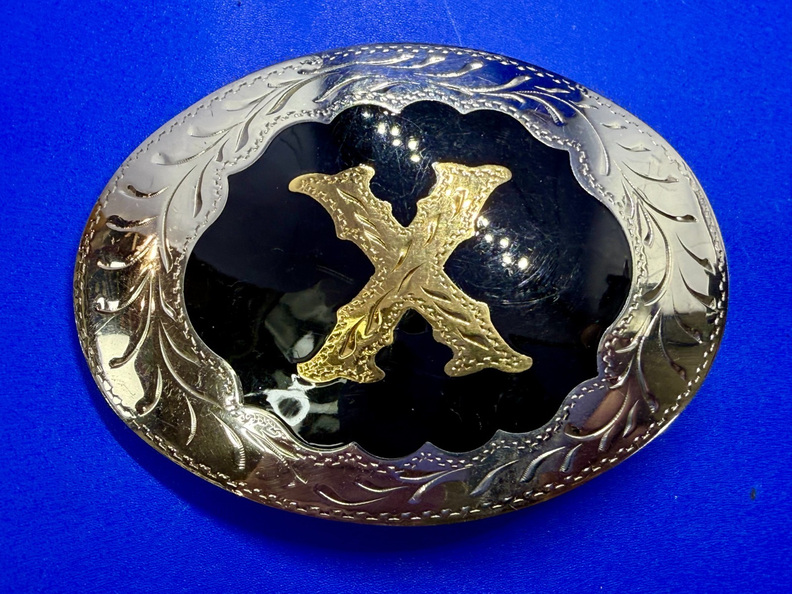 Custom Initial Letter X Monogram Two Tone Western… - image 4