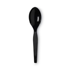 Dixie TM517 Heavy Mediumweight Plastic Cutlery Teaspoons - Black 1000/Ct New