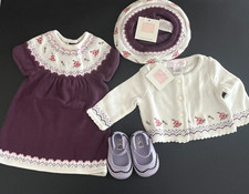 Janie and Jack 0 3 M Outfit 4 pc Sweater Dress Cardigan Hat Shoes NWT/EUC