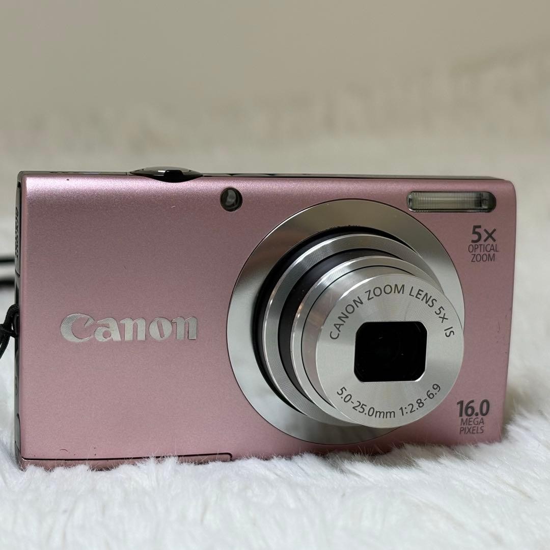 Canon PowerShot A2400 IS Digital Camera Pink Tested w/ Battery