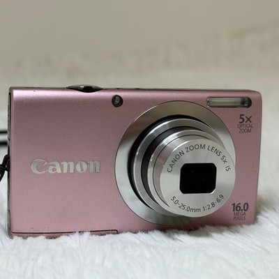 Canon PowerShot A2400 IS Digital Camera Pink Tested w/ Battery