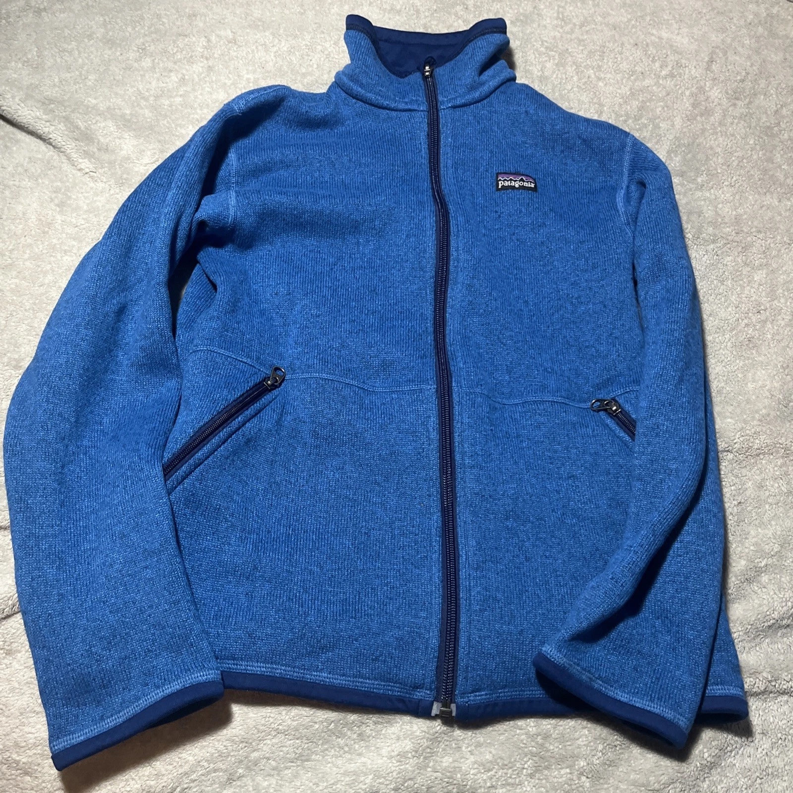 Patagonia Better Sweater full Zip Youth Boys 10 Blue Fleece Jacket
