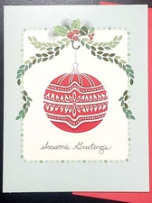 Set of 6 DAYS OF CHRISTMAS Note Cards - 4.25" x 5.5" - ORNAMENT