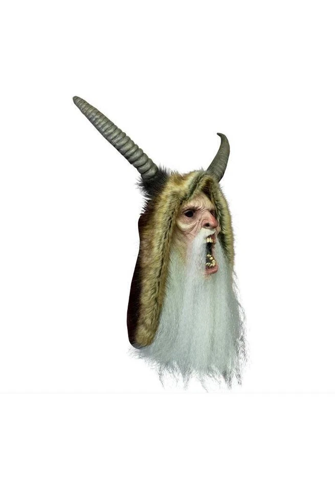 Krampus Mask For Christmas with Beard, Horns, and Santa Hood Officially Licensed - Image 4 of 4